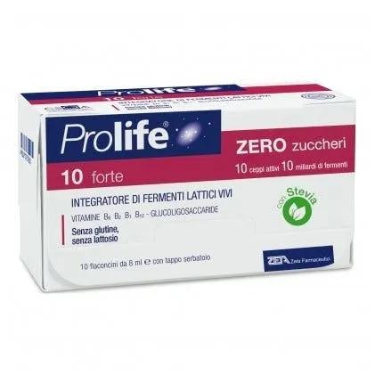 Prolife 10 Forte Zero Zuccheri Integratore Di Fermenti Lattici Vivi 10 Flaconcini