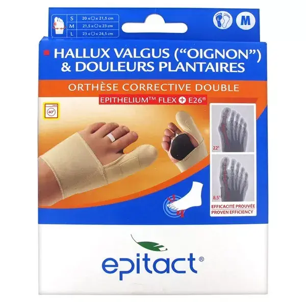 Epitact Hallux Valgus and pain Plantar orthosis Corrective Double foot left M.T.