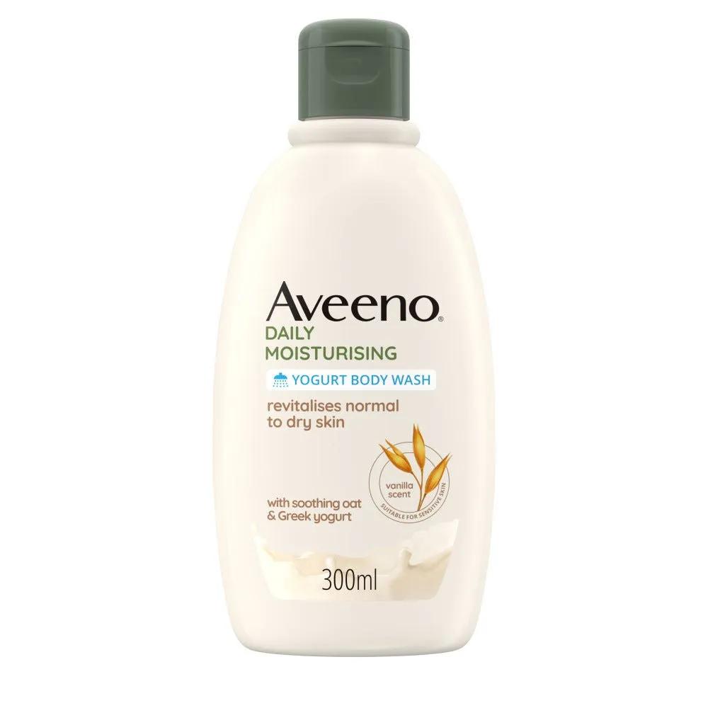 Aveeno Bagnoschiuma Idratante Pelle Secca e Normale Senza Sapone Yogurt Vaniglia Avena 300 ml