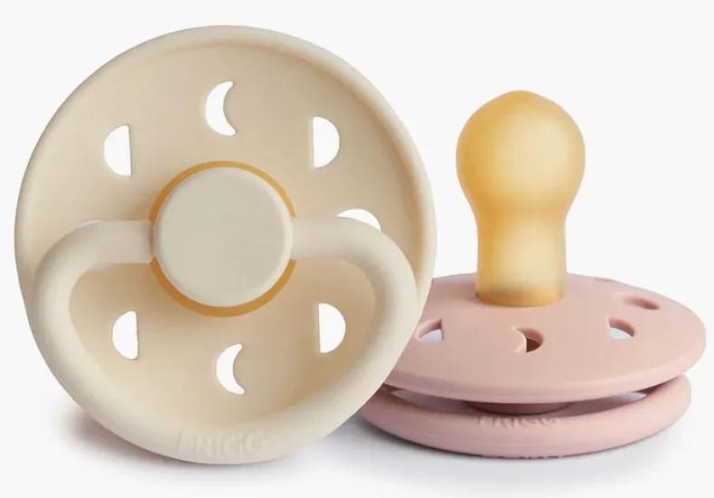 Sucettes en latex Frigg Moon Phase Blush/Crème +0m 2 unités
