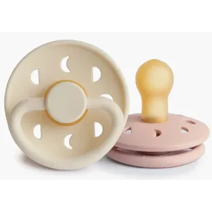Chupetas Frigg Látex Fases da Lua Blush/Creme +0m 2 unidades