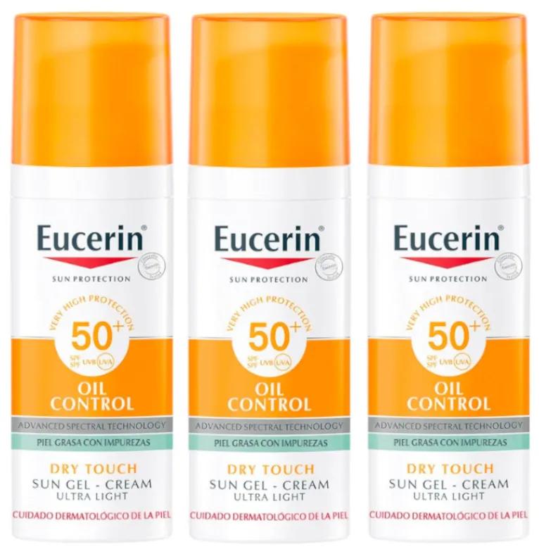 Eucerin Gel-Creme Oil Control Dry Touch LSF50+ 3x50 ml