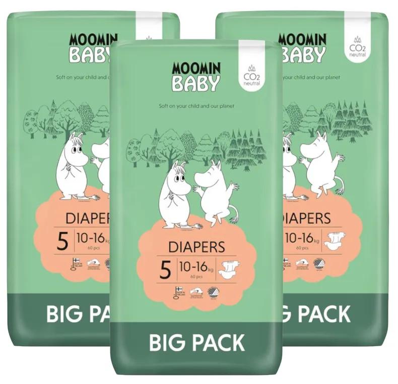 Moomin babyluiers maat 5 (10-16 kg) 3x60 stuks