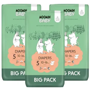 Mumin-Babywindeln Größe 5 (10–16 kg), 3 x 60 Einheiten