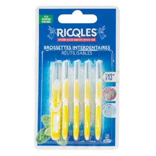 Ricqles Spazzolini Interdentari Riutilizzabili 1,3mm 5 unità