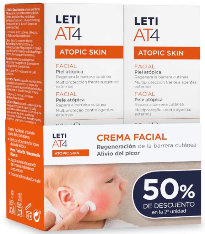 Duplo Pack Leti AT4 Gesichtsbehandlung 50 ml