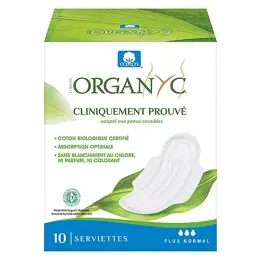 Organyc Serviette Flux Normal Coton Bio 10 unités