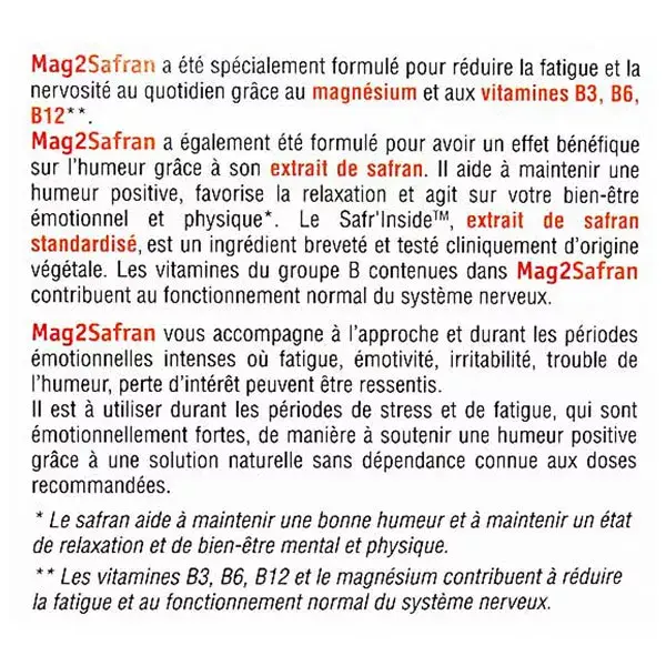 MAG 2 Safran 30 comprimés