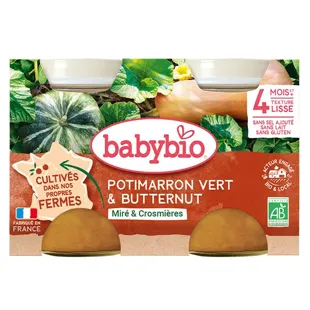 Babybio Légumes Zucca Verde +4m Bio 2 x 130g