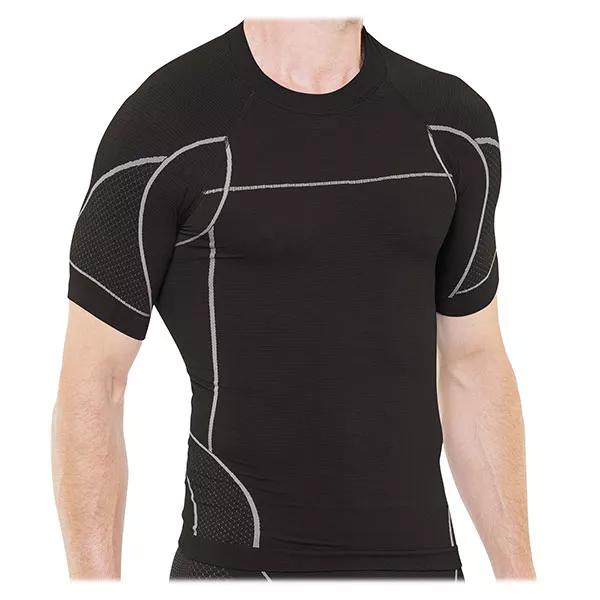 Maglietta da corsa a compressione Cellutex grigia e nera da uomo, taglia L/XL
