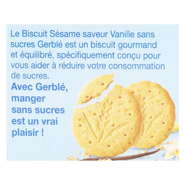 Gerblé Sans Sucres Biscuit Sésame Vanille 132g