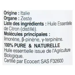 Florame Revelessence Huile Essentielle de Citron Distillé Bio 10ml