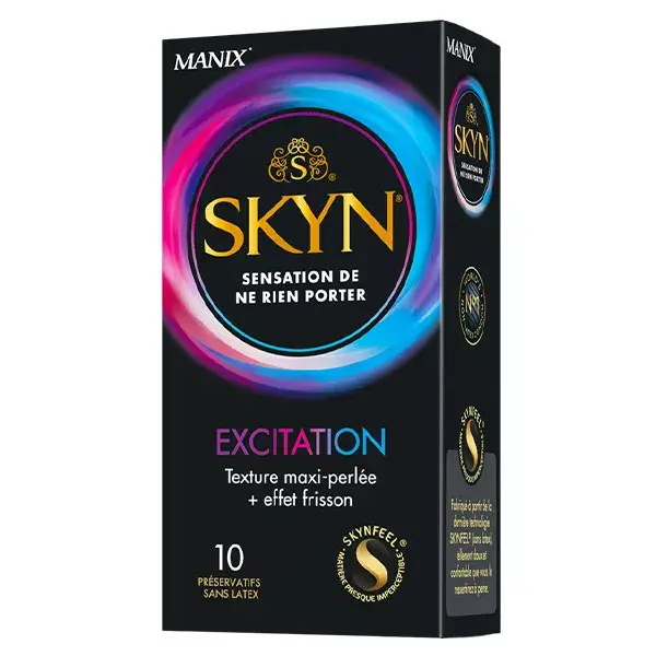 Skyn Préservatif Excitation Sans Latex 10 préservatifs