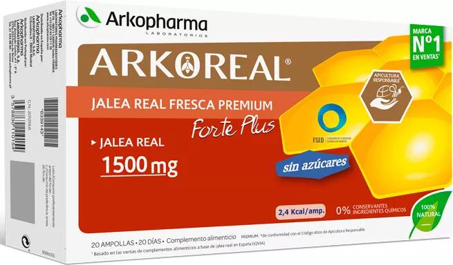 Arkopharma ArkoReal Real geleia Real Forte Plus 1500 mg BIO 20 Ampolas