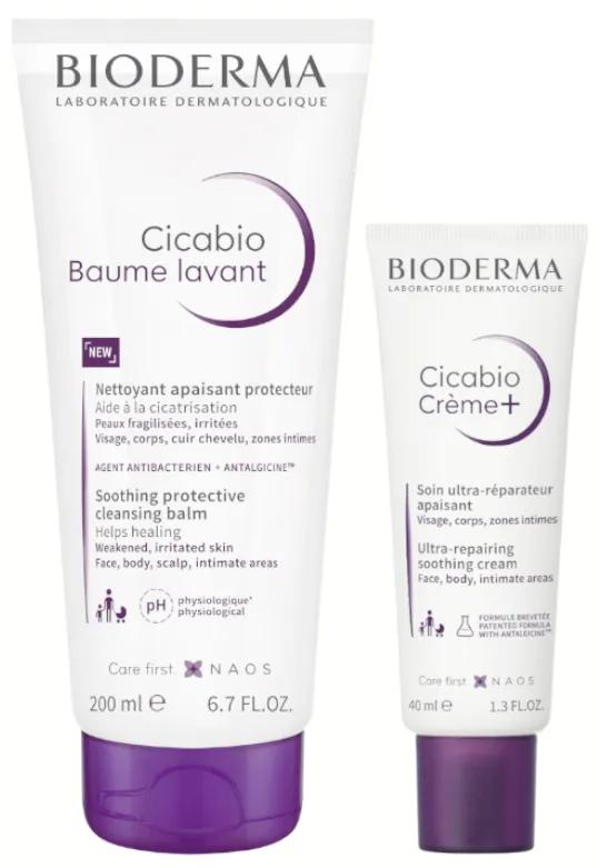 Bioderma Cicabio Baume Nettoyant 200 ml + Crème Réparatrice 40 ml