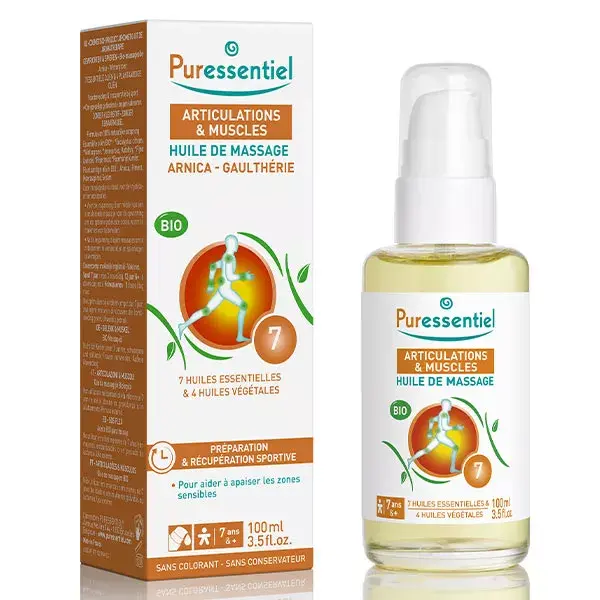 Puressentiel Articulations & Muscles Huile de Massage Pompe Arnica Gaulthérie Bio 100 ml