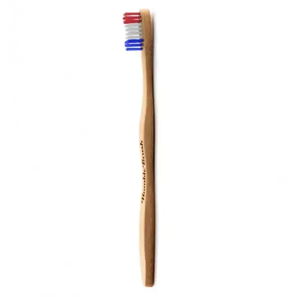 Humble Brush Brosse à Dents Souple en Bambou Bleu Blanc Rouge