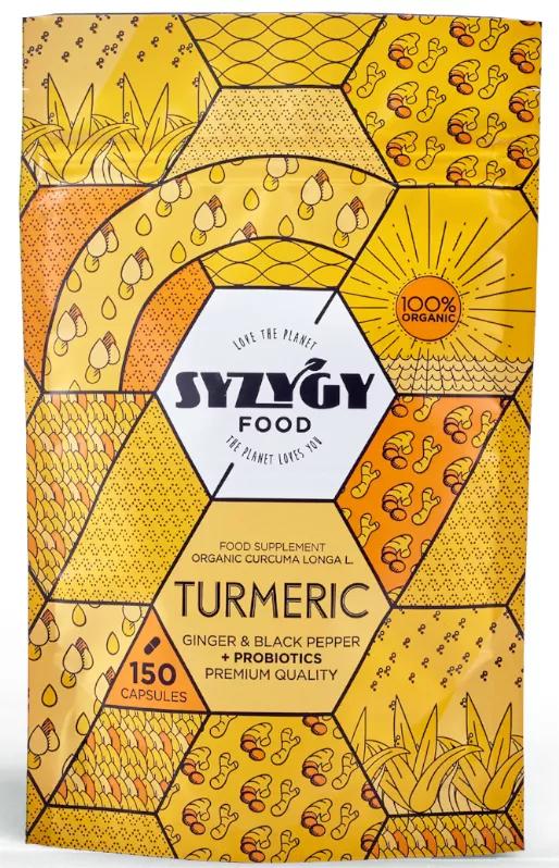 Syzygy Food Curcuma au Gingembre et Poivre Noir avec Probiotiques 150 Gélules