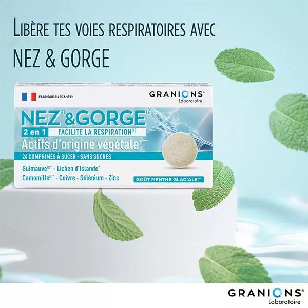 Granions Nez&Gorge Confort Respiratorio Sabor Menta 24 comprimidos para chupar