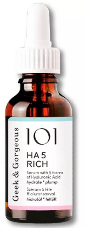 Serum met 5 vormen van Ac. Hyaluronic 101 HA5 Rich Geek & Gorgeous 30ml