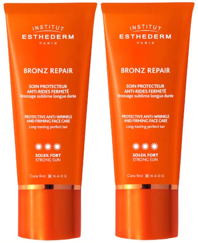 Institut Esthederm Bronz Repair Anti-Wrinkle Facial Sun Cream Strong Sun 2x50 ml