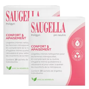 Salviettine detergenti intime Saugella Poligyn 10 unità Confezione da 2