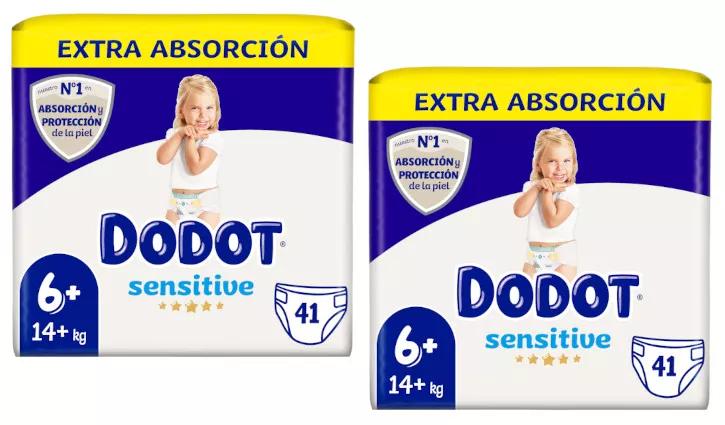 Dodot Fraldas Sensitive Extra-Jumbo Pack T6+ (+14 Kg) 2x41 uds
