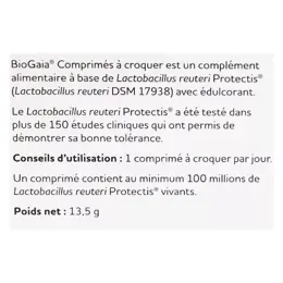 BioGaia Probiotiques Lactobacillus Reuteri Protectis Arôme Citron 30 comprimés 