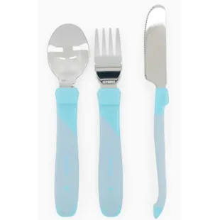 Twistshake Pastel Blue Steel Cutlery Set +12m