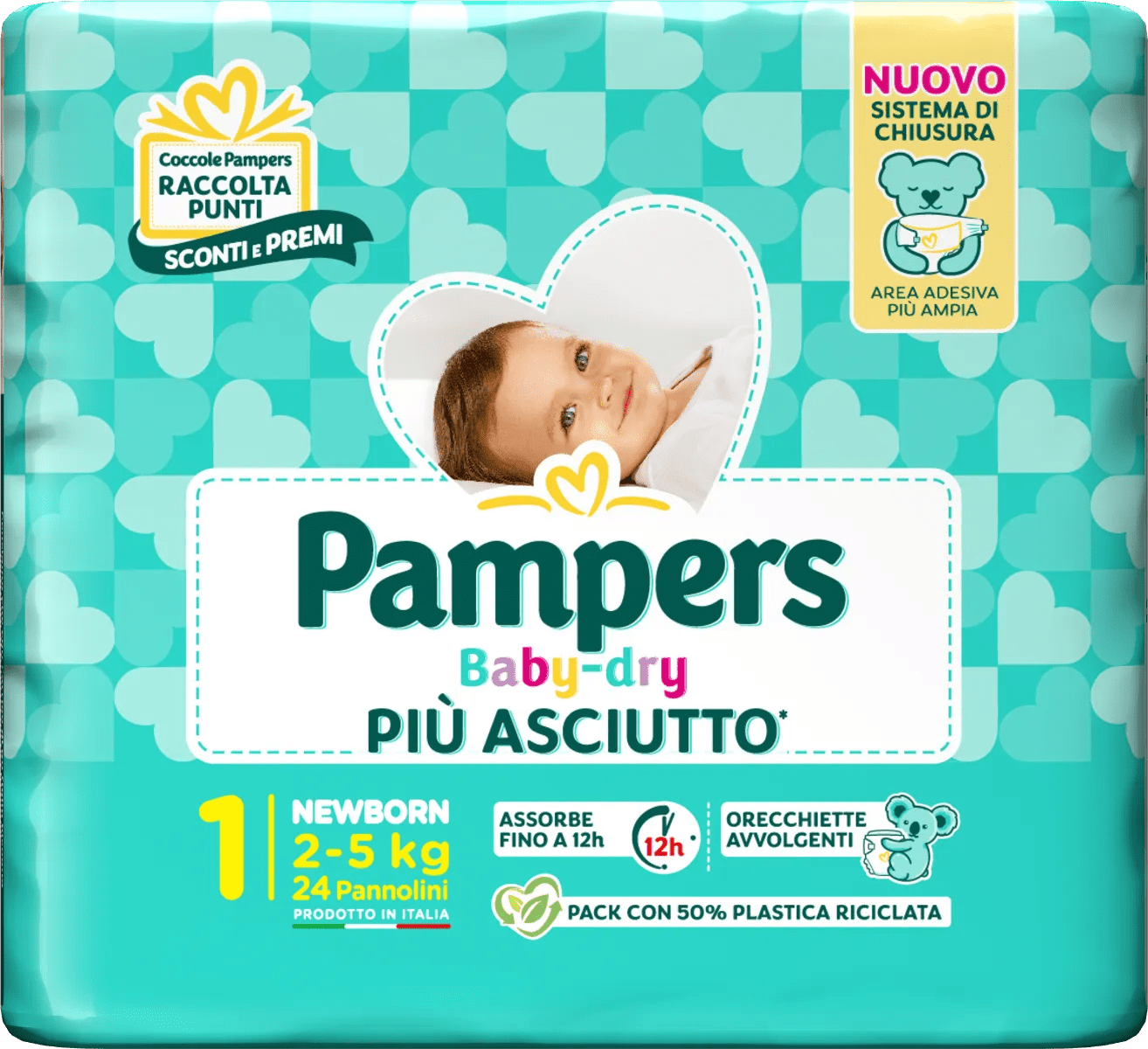 Pampers Baby-Dry 2-5 Kg 1 Newborn 24 Pannolini