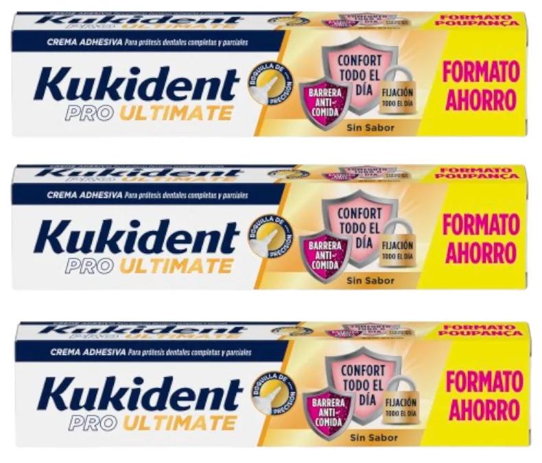 Kukident Pro Ultimate sans saveur 3x57 gr PACK ÉCONOMIQUE