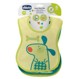 Chicco Repas Bavoirs Décorés +6m Vert 3 unités