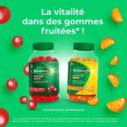 Berocca® Immunité 120 gummies Multivitamines et Minéraux Complément Alimentaire Goût Orange