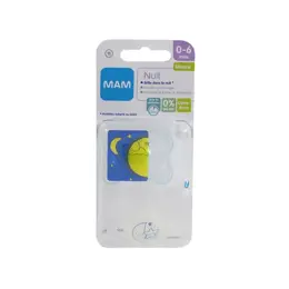 MAM Sucette Nuit Silicone Renne Lune Bleu 0-6m Lot de 2 + Boîte de Stérilisation