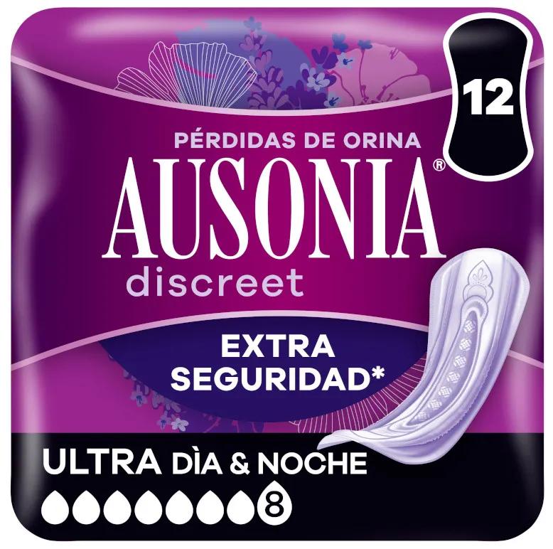 Serviettes hygiéniques Ausonia Discreet Ultra Jour et Nuit 12 unités