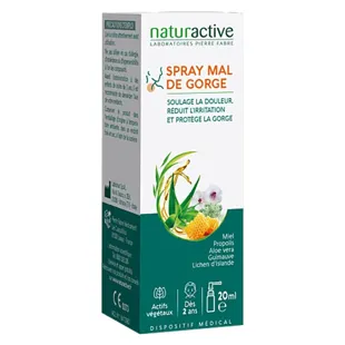 Naturactive Spray Gola Mirtillo Rosso Platano 20ml