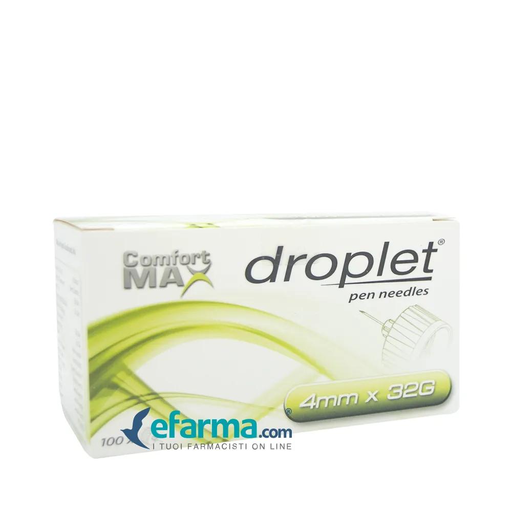 Droplet Ago Penna 32G Per Insulina Comfort Max 4 mm 100 Pezzi