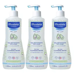 Mustela Bain & Toilette Eau Nettoyante Sans Rinçage Lot de 3 x 500ml