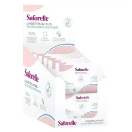 Saforelle Soin & Hygiène Lingettes Intimes Biodégradables Lot de 12 x Pocket 10 unités