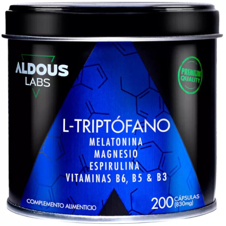 Aldous Labs L-triptófano com Melatonina, Magnésio, Espirulina e Vitaminas 200 Cápsulas