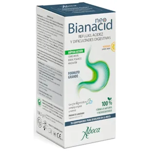 Aboca NeoBianacid Azia, Refluxo, Dificuldades Digestivas Sabor a Limão 70 Comprimidos