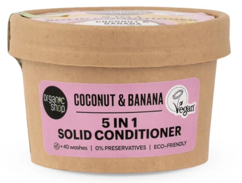 Organic Shop Après-Shampooing Solide 5 en 1 Banane et Noix de Coco