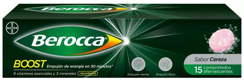 Berocca Boost Magnesio, Vitaminas y Minerales con Guaraná 15 Comprimidos Efervescentes 