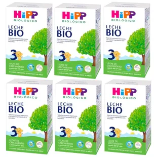 HIPP Leche Biológica Crecimiento 3 +12m 6x500 gr