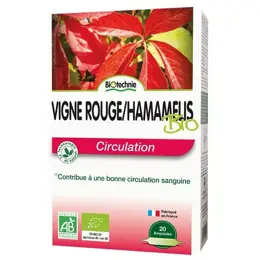 Biotechnie Vigne Rouge et Hamamélis Bio Circulation 20 ampoules