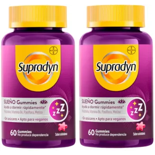 Supradyn Sommeil et Sérénité Mélatonine et Vitamine B6 2x60 Gummies FORMAT ÉCONOMIQUE