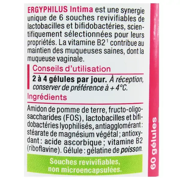 Nutergia Ergyphilus Intima Probiotiques 60 gélules