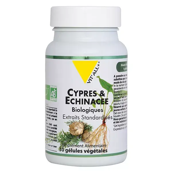 Vit'all+ Cyprès & Echinacée Bio Extraits Standardisés 30 gélules végétales