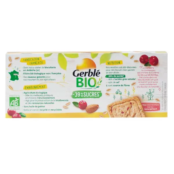 Gerblé Organic Cranberry + Almond Biscuits 132g