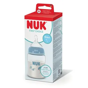 Nuk First Choice+ Biberon Silicone 0-6m Débit M Température Control Cuore Bianco 150ml